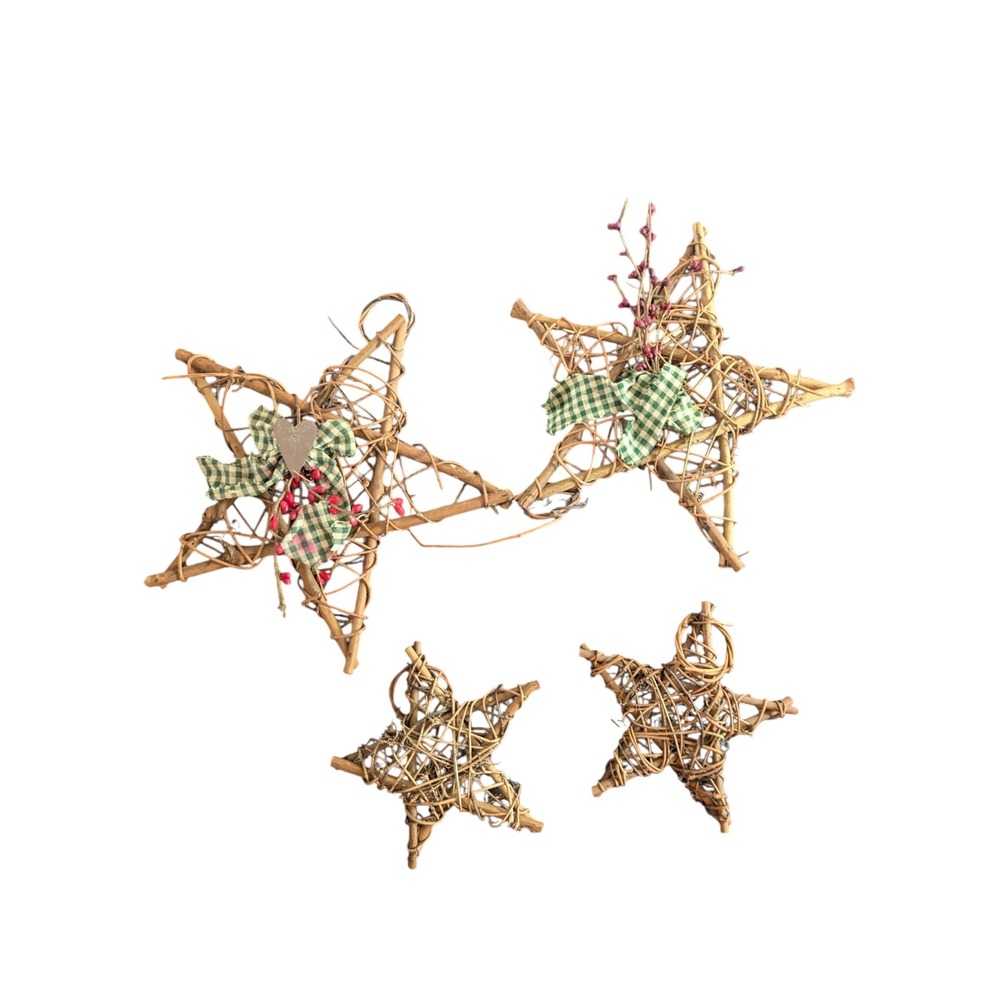 Rustic Willow Star‎ Christmas Ornaments Set Holiday Decor Decorations
